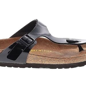 Birkenstock Black Patent Thong Sandals
